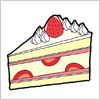 いちごのショートケーキのイラスト