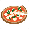 マルゲリータ風のピザのイラスト