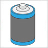 乾電池とボタン型電池のイラスト