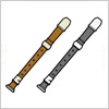 木管楽器リコーダー（縦笛）のイラスト