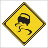 道路が滑りやすいことを表す道路標識