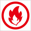 可燃物・燃えるものを表すアイコン標識マーク