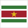 黄色の星と赤・白・緑の組み合わせからなるスリナムの国旗