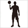 バスケットボールを指で回している男性のシルエットイラスト