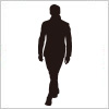 背広を着て歩く男性のシルエット・影絵素材