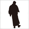 和服を着た男性のシルエット・影絵素材