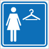 女性用の試着室を表す案内標識アイコンマーク