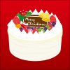 「Merry Christmas」と書かれたクリスマスケーキのイラスト