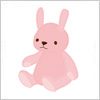 ピンク色のうさぎのぬいぐるみのイラスト