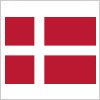 赤地に白十字が入ったデンマークの国旗パスデータ