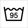 「液温は95℃を限度とし、洗濯機で洗濯ができる」の洗濯表示記号