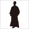 袴を着た男性のシルエット・影絵素材