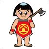 まさかり担いだ金太郎のイラスト素材