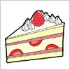 いちごのショートケーキのイラスト　eps,ai