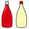 マヨネーズとトマトケチャップのイラスト