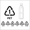 ペットボトルのイラストとペットボトルの識別リサイクルマーク