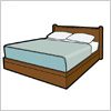 クィーンサイズのベッドのイラスト