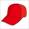 赤いキャップ（つば付き帽子）のイラスト