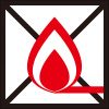 配送物に対する火気厳禁を表すロゴアイコンマーク