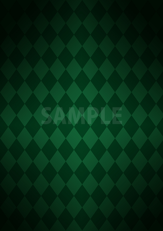 緑色の菱形を組み合わせたパターンから作成したちょっと暗めのA4サイズ背景素材