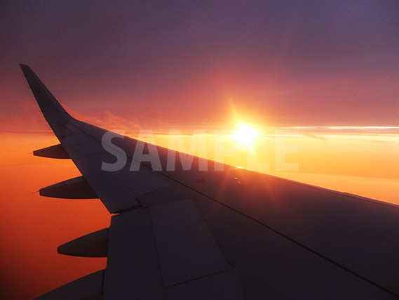 飛行機から見る夕焼け