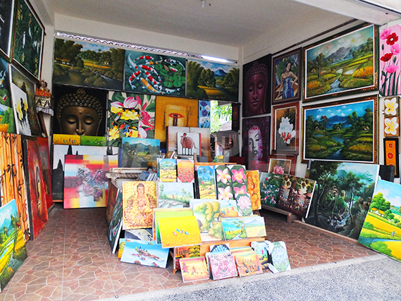 バリ島・ウブド村の絵画商店