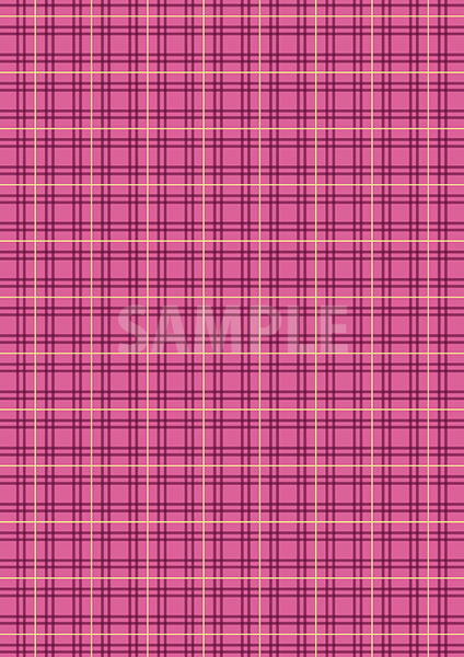 ピンク色のタータンチェック柄のパターン素材から作成したA4サイズ背景素材