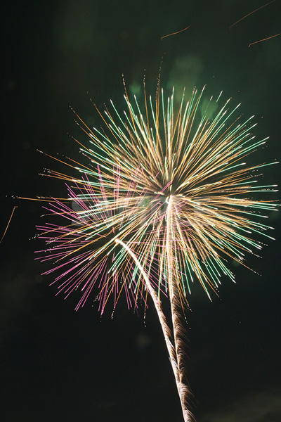 グラデーションが鮮やかな打ち上げ花火