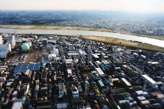 街並みを見下ろした写真・フォト