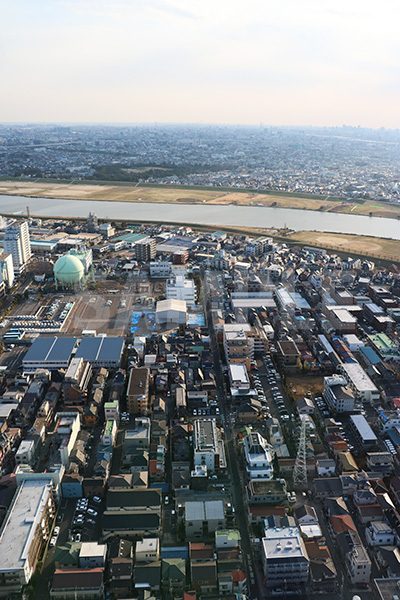 街並みを見下ろした写真・フォト素材