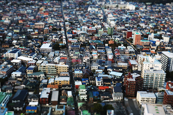 ジオラマ風の街並みの写真・フォト