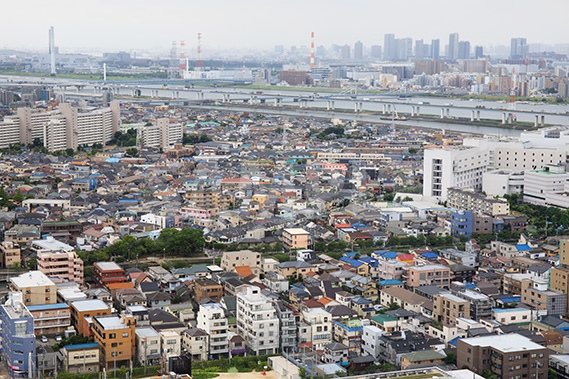 タワーホール船堀 展望台（9）からの写真・フォト素材