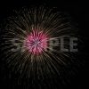 ピンクと黄色の打ち上げ花火の写真・フォト素材