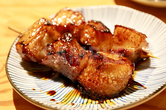 串焼き 脂身(アブラ)の写真・フォト素材