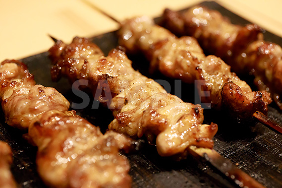 おたふく・胸線(焼鳥・串)の写真・フォト素材