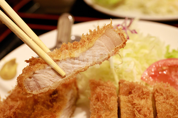 ロースとんかつの断面の写真・フォト素材