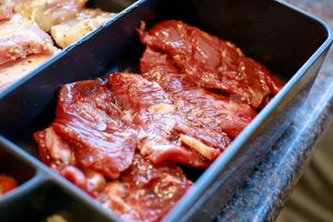 ハラミの焼肉定食の写真・フォト素材